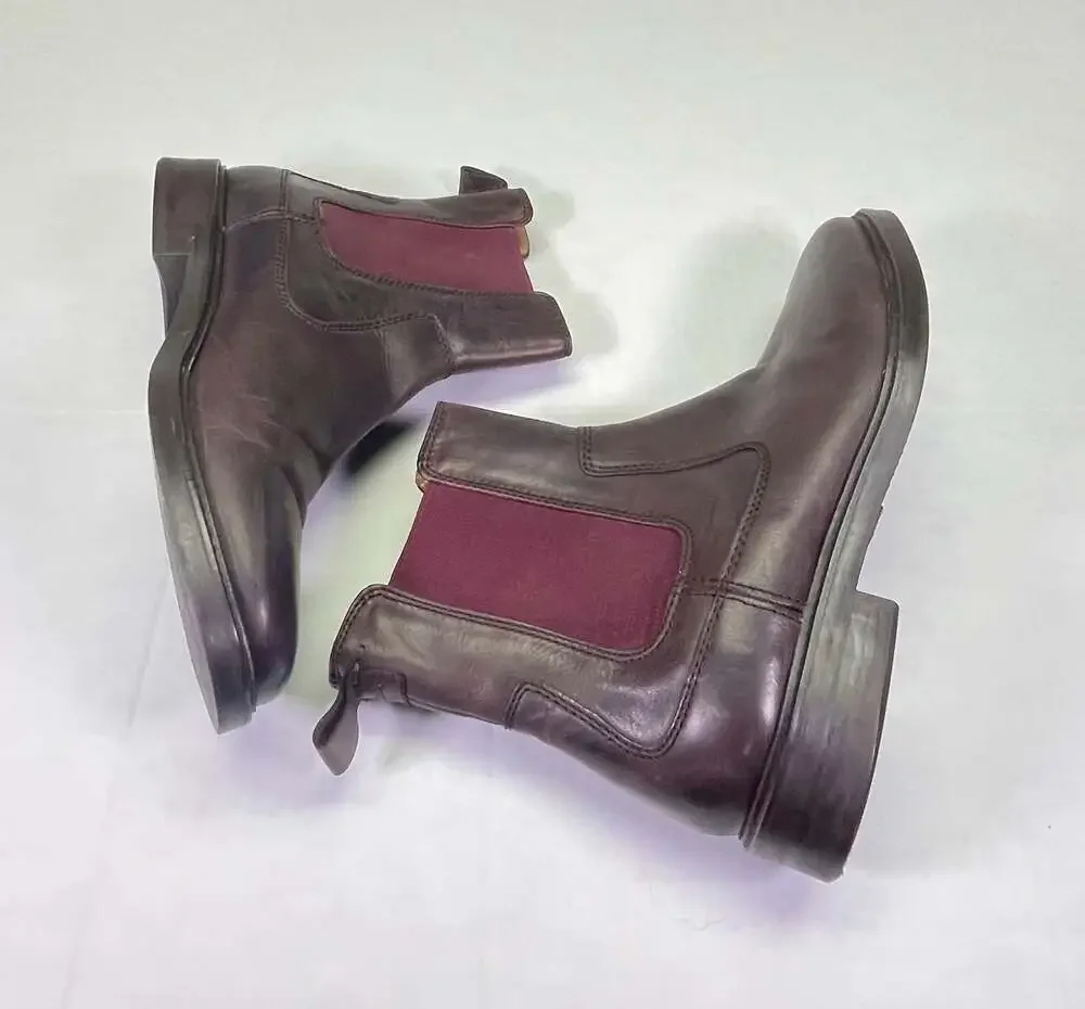 Florsheim Chelsea Men’s Leather Burgundy Boots US 8 EU 42
